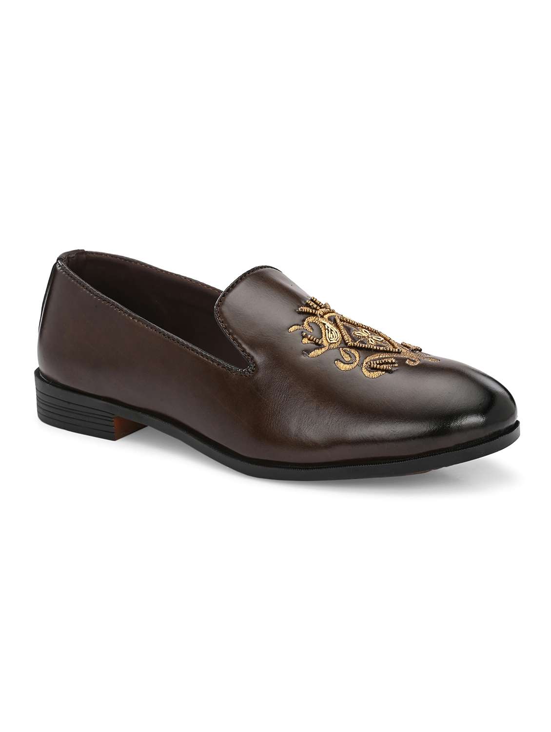 men brown slip on mojari - 22567820 -  Standard Image - 1