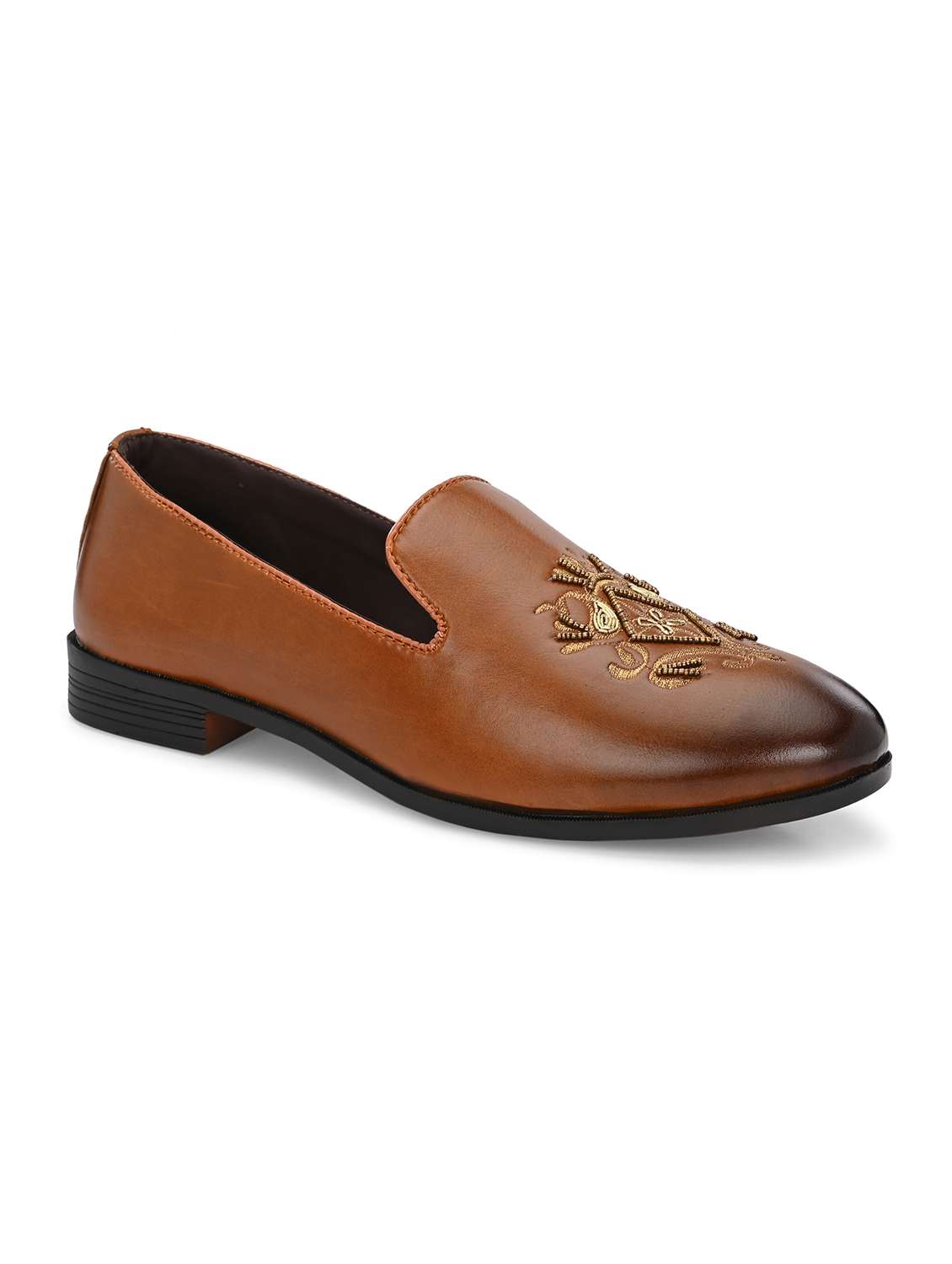 men tan slip on mojari - 22567821 -  Standard Image - 1