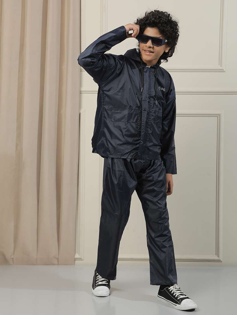 unisex solid long sleeves rain suit