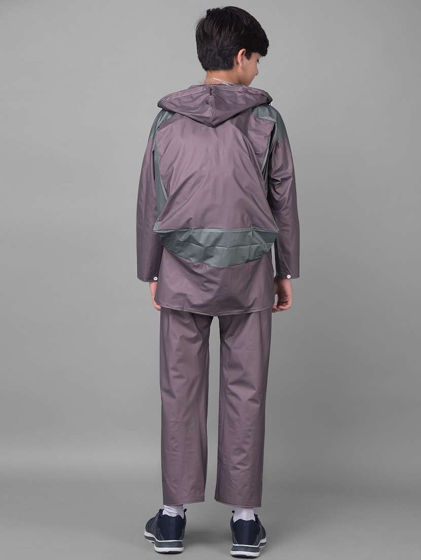 unisex colourblocked long sleeves rain suit - 22567826 -  Standard Image - 4