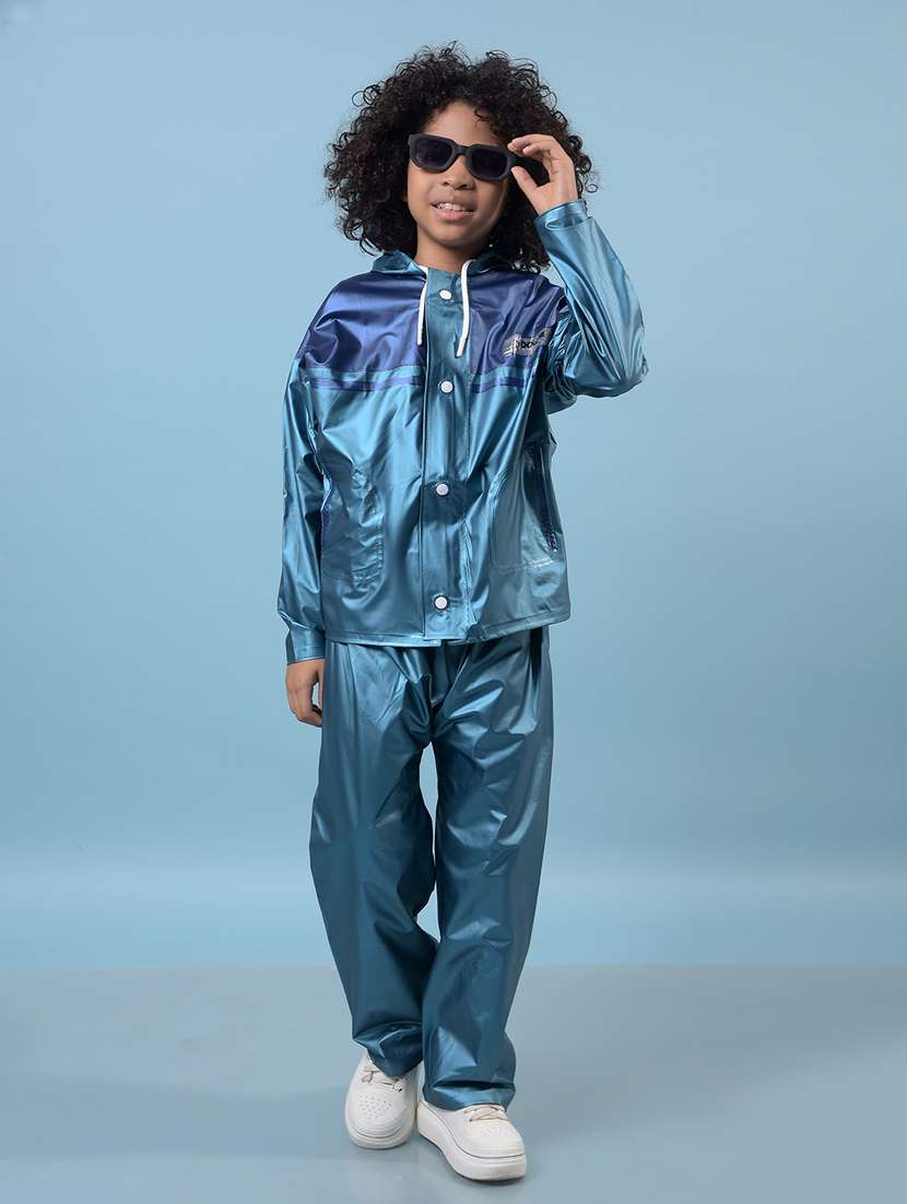 unisex solid long sleeves rain suit