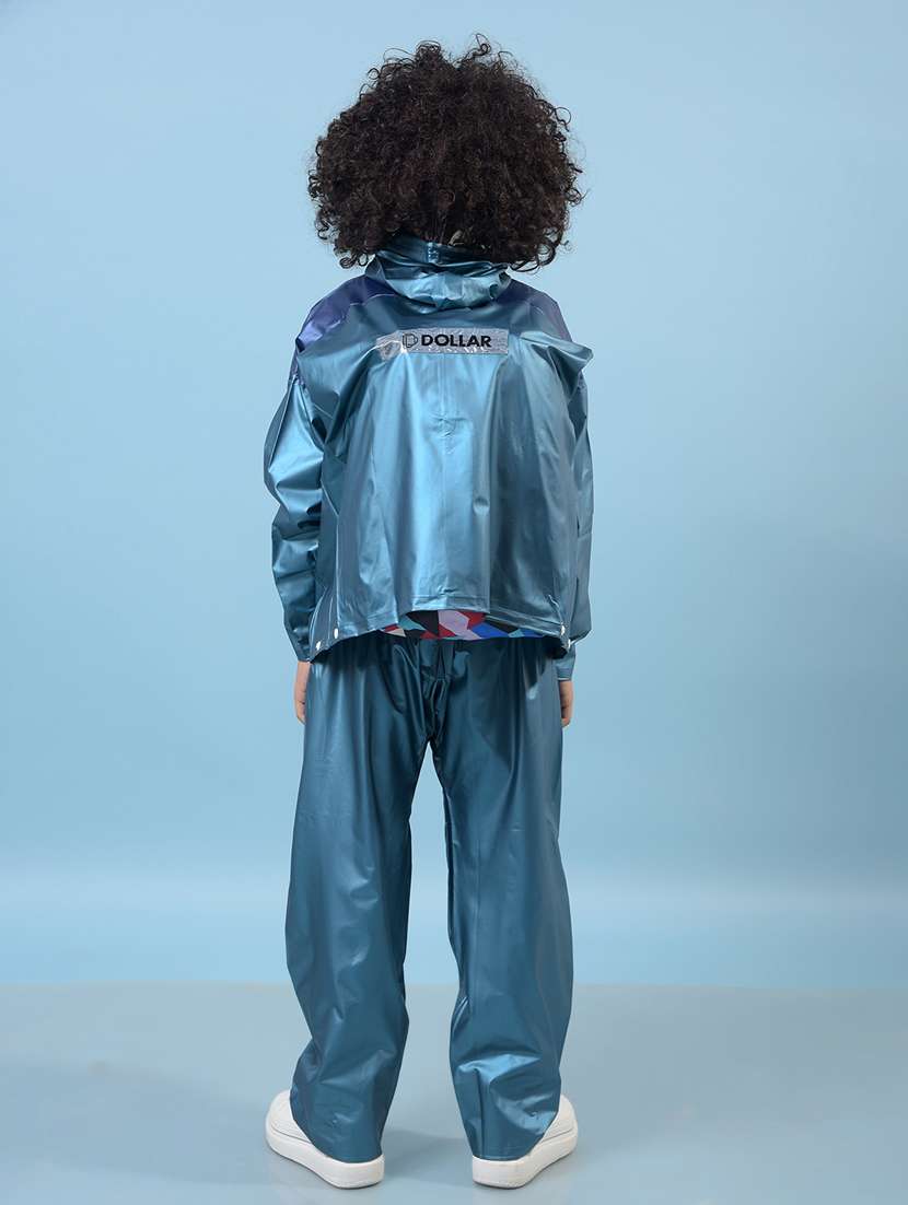 unisex solid long sleeves rain suit - 22567827 -  Standard Image - 4