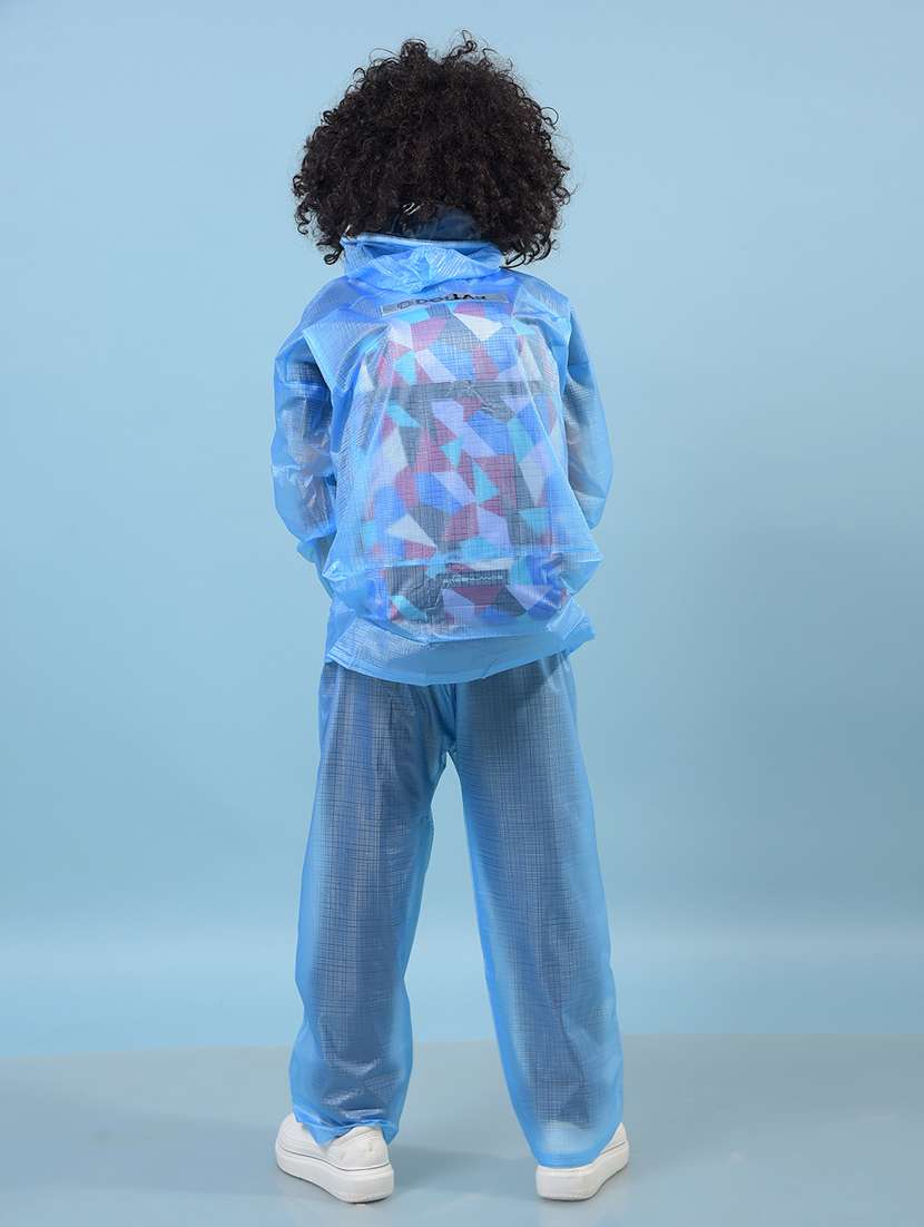 unisex solid long sleeves rain suit - 22567828 -  Standard Image - 4