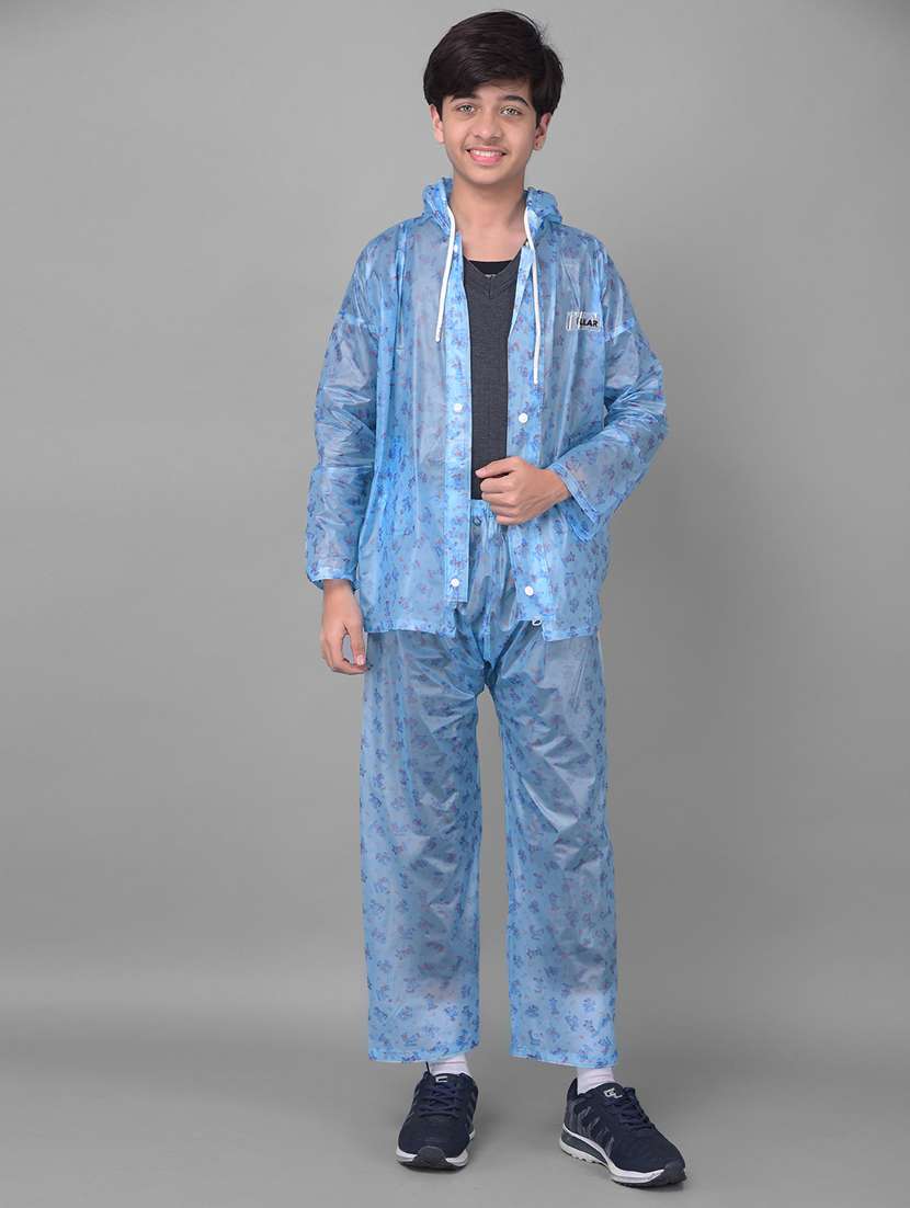 unisex pinted long sleeves rain suit