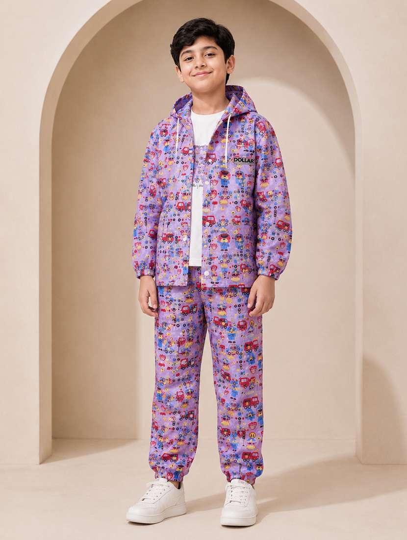 unisex printed long sleeves rain suit
