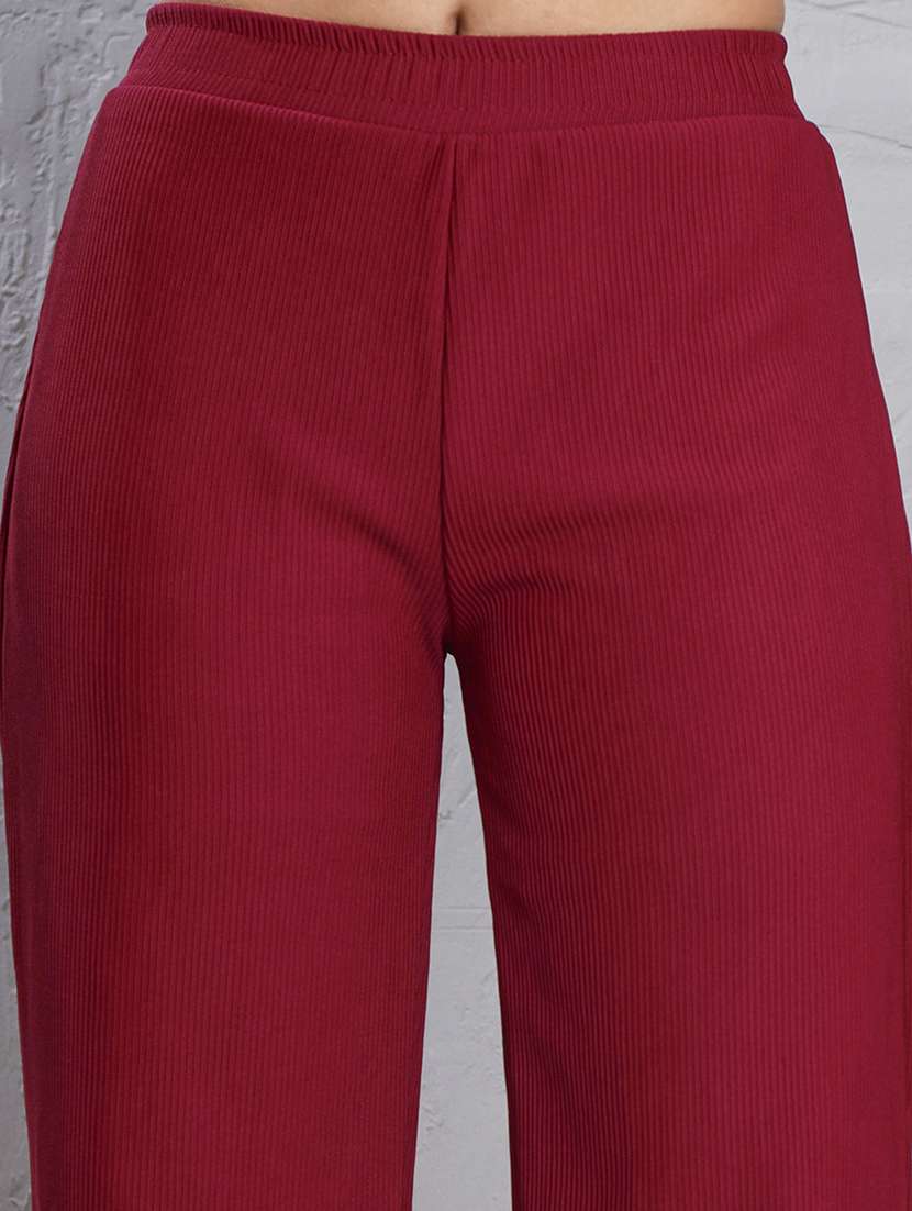 women textured high rise straight trouser - 22567858 -  Standard Image - 1