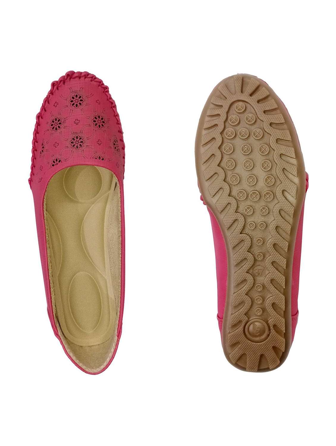 women cutwork detailed slip on ballerina - 22568191 -  Standard Image - 4