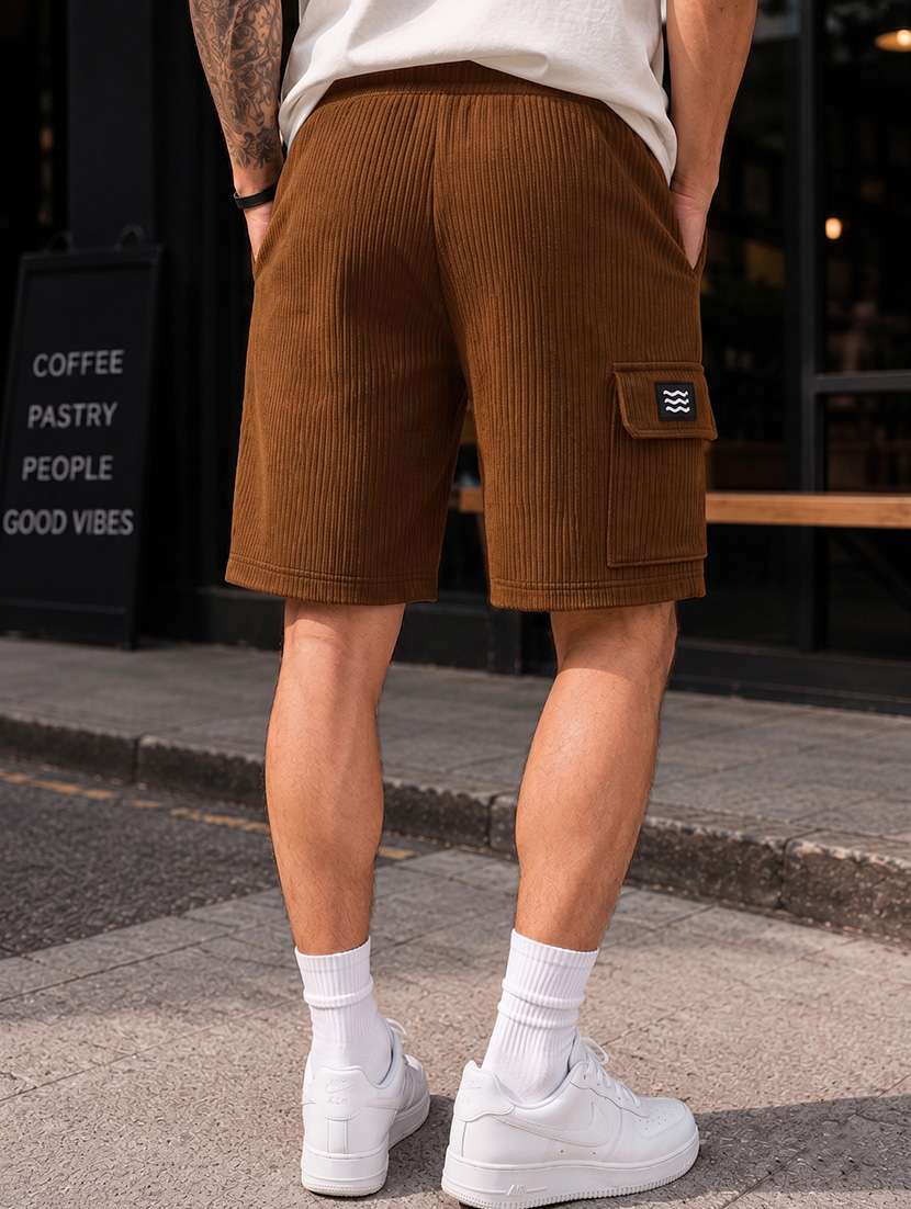 men textured mid rise regular fit cargo shorts - 22568246 -  Standard Image - 1