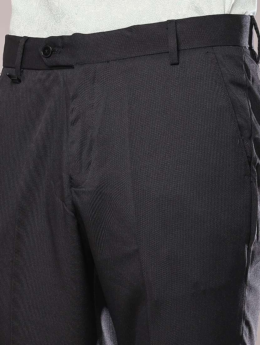 Men Solid Mid Rise Flat Front Formal Trouser - 22568470 -  Standard Image - 1
