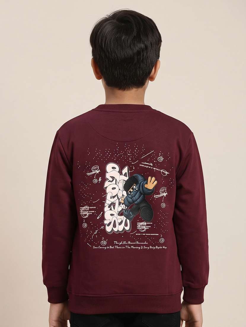 Boys Printed Long Sleeves Regular Fit Sweatshirt - 22568552 -  Standard Image - 1