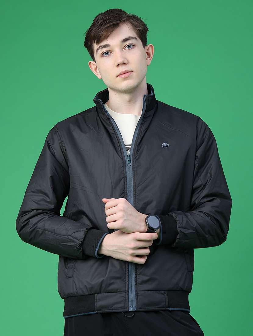 Men Solid Long Sleeve Reversible Bomber Jacket - 22568647 -  Standard Image - 1