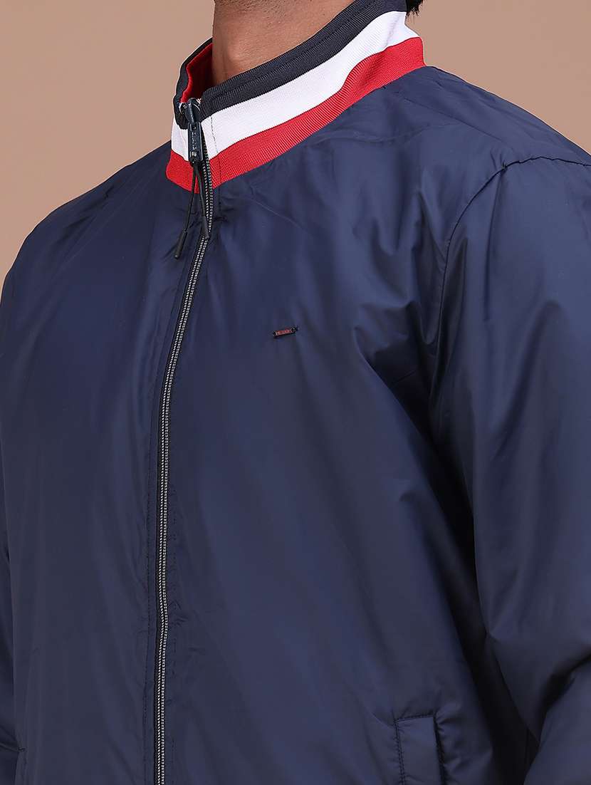 Men Solid Long Sleeves Reversible Bomber Jacket - 22568651 -  Standard Image - 1