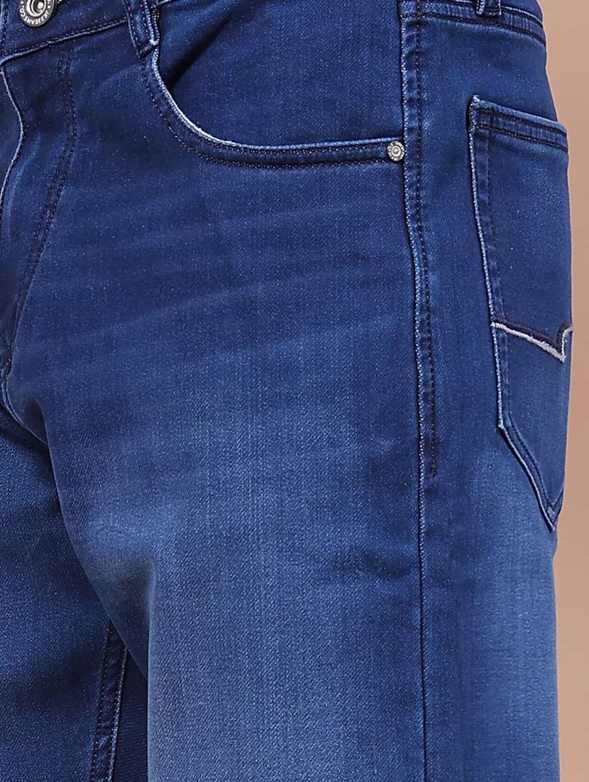 Men Washed Mid Rise Full Length Tapered Jeans - 22568681 -  Standard Image - 1