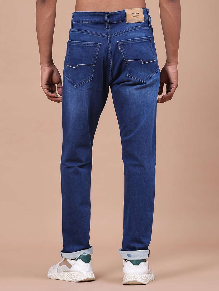 Men Washed Mid Rise Full Length Tapered Jeans - 22568681 -  Standard Image - 4