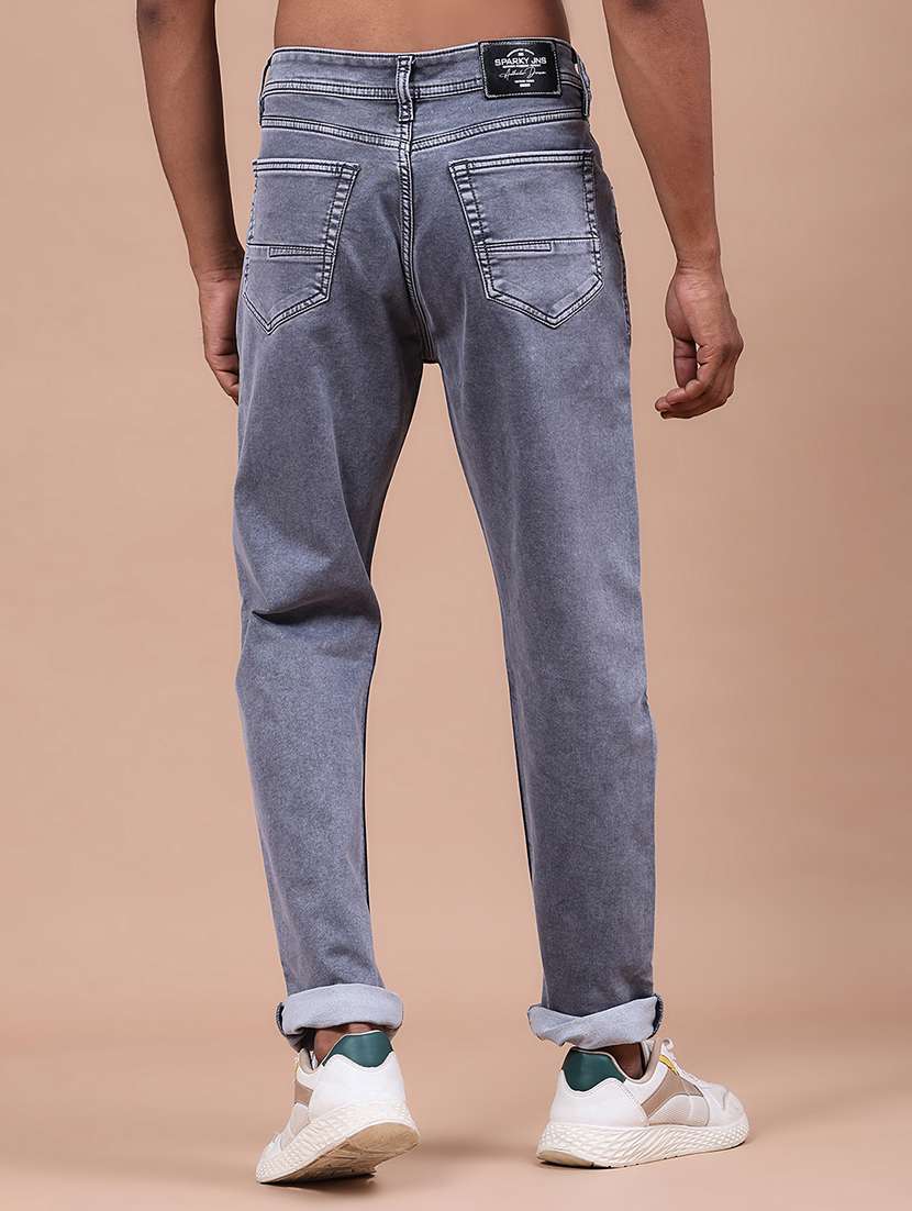 Men Washed Mid Rise Full Length Tapered Jeans - 22568688 -  Standard Image - 4