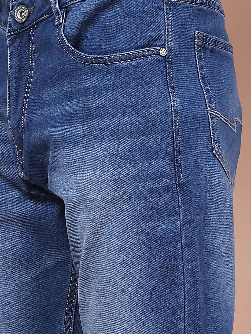 Men Washed Mid Rise Full Length Straight Jeans - 22568694 -  Standard Image - 1