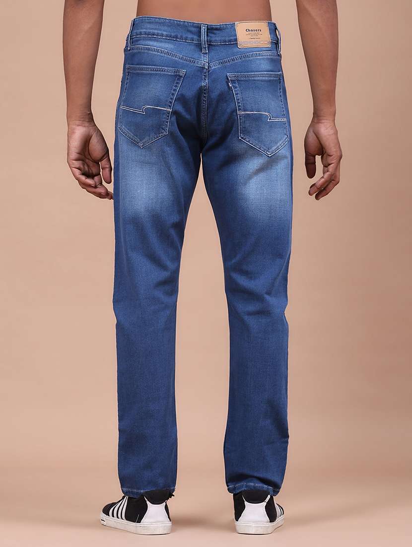 Men Washed Mid Rise Full Length Straight Jeans - 22568694 -  Standard Image - 4