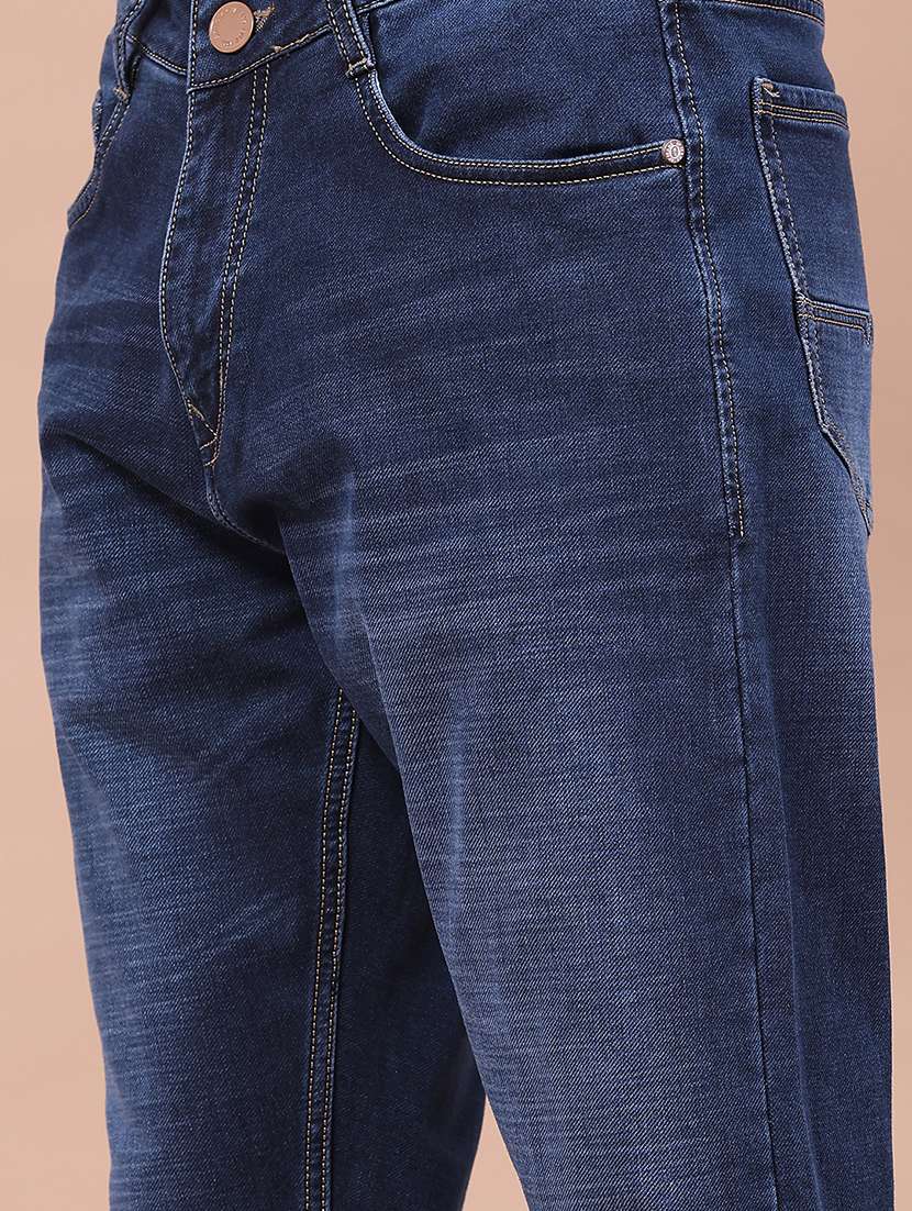 Men Washed Mid Rise Full Length Tapered Jeans - 22568700 -  Standard Image - 1