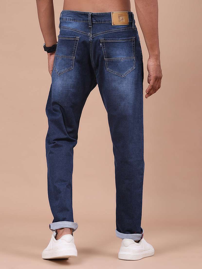 Men Washed Mid Rise Full Length Tapered Jeans - 22568700 -  Standard Image - 4