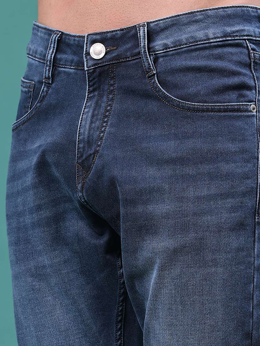 Men Washed Mid Rise Full Length Slim Fit Jeans - 22568702 -  Standard Image - 1