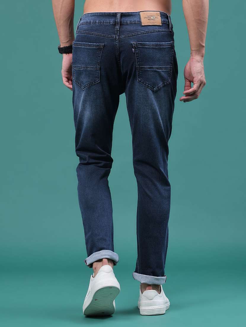 Men Washed Mid Rise Full Length Slim Fit Jeans - 22568702 -  Standard Image - 4