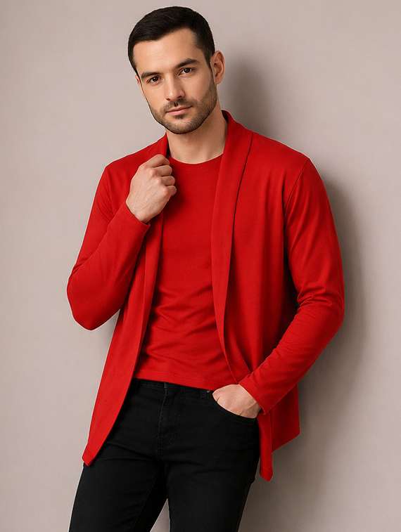 men solid long sleeves shrug - 22568712 -  Standard Image - 1