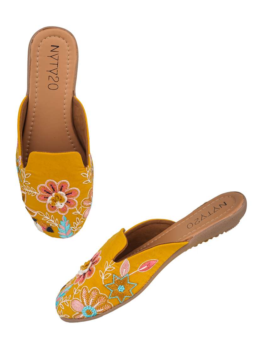 women embroidered slip on mules - 22568938 -  Standard Image - 1