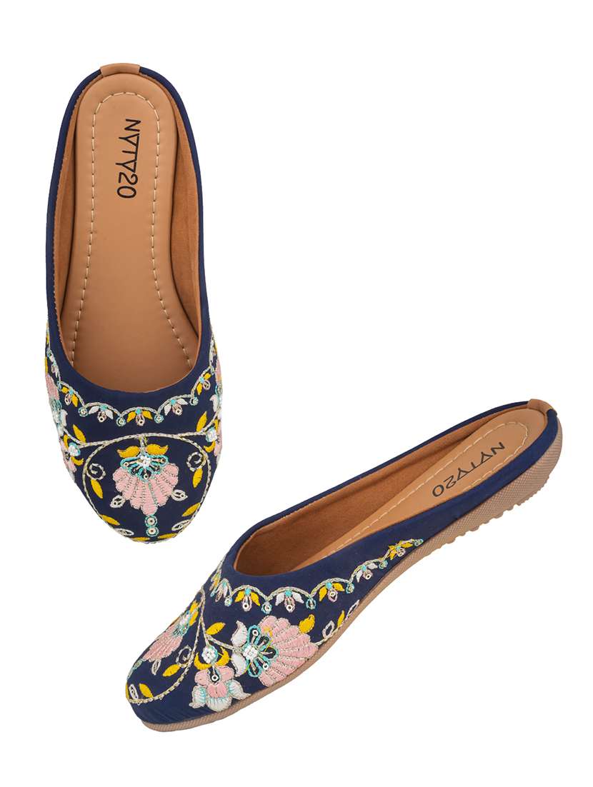 women embroidered slip on mules - 22568940 -  Standard Image - 1