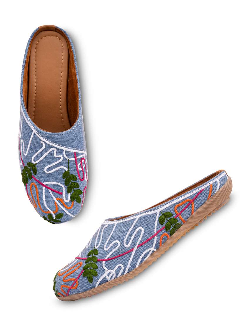 women embroidered slip on mules - 22568941 -  Standard Image - 1
