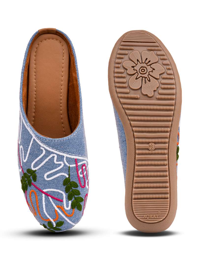 women embroidered slip on mules - 22568941 -  Standard Image - 4