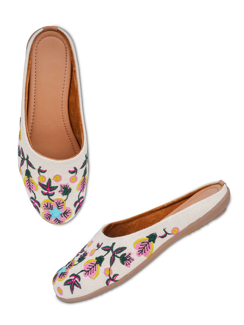 women embroidered slip on mules - 22568942 -  Standard Image - 1