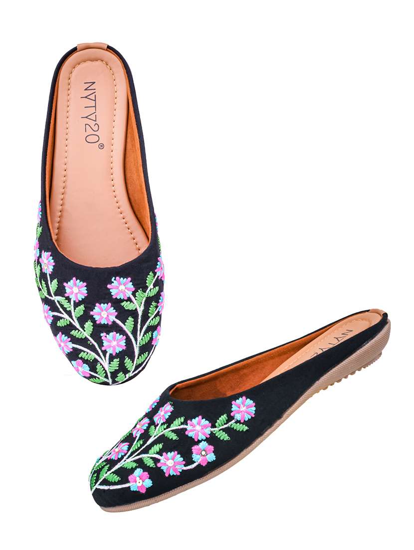 women embroidered slip on mules - 22568950 -  Standard Image - 1