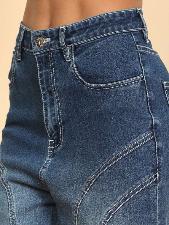 women washed mid rise bootcut jeans - 22568952 -  Standard Image - 1