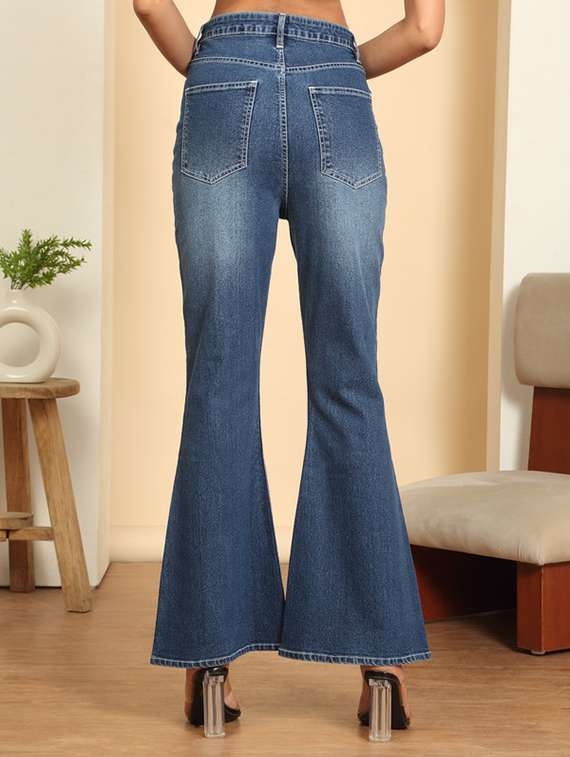 women washed mid rise bootcut jeans - 22568952 -  Standard Image - 4