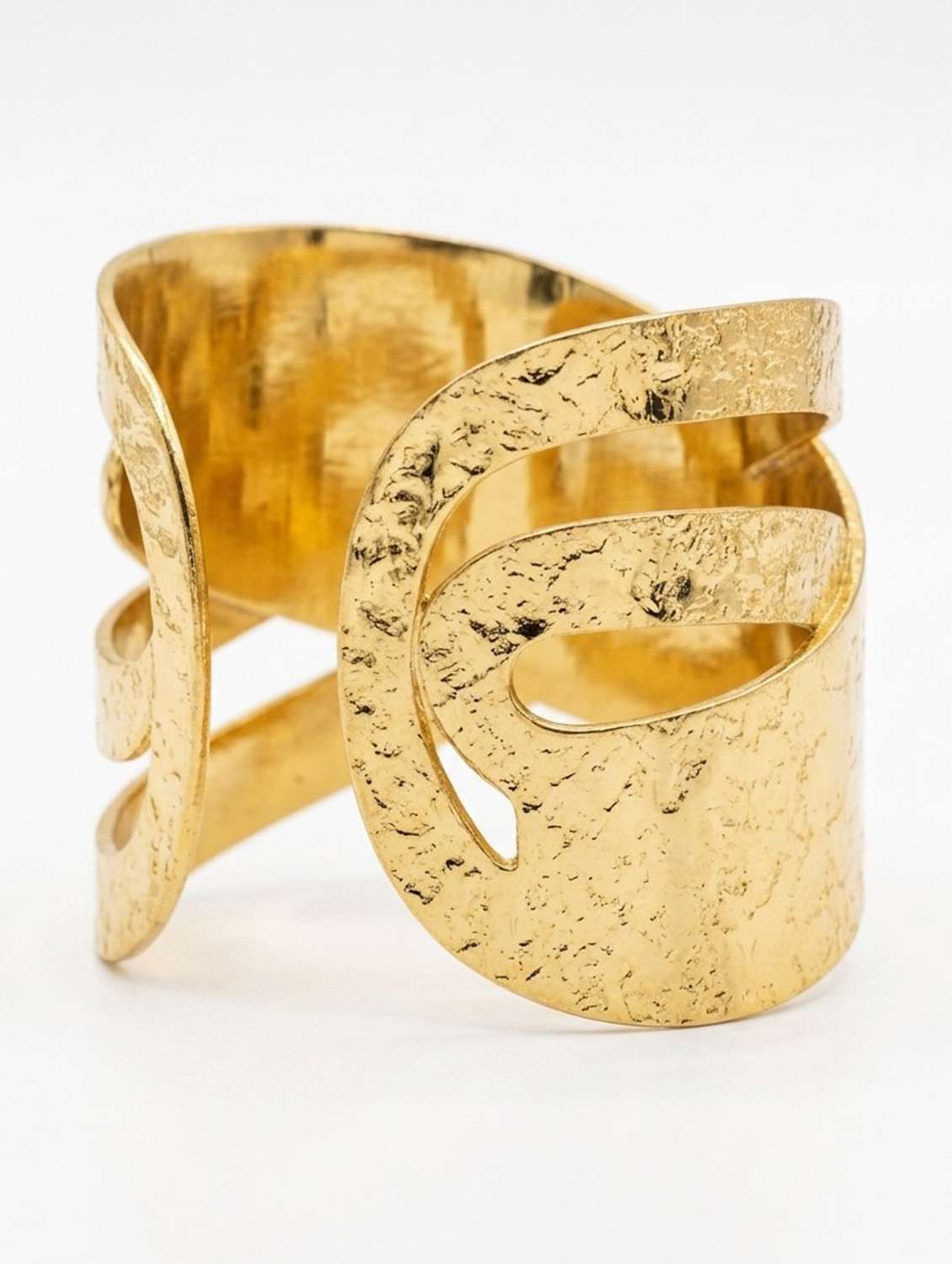 women gold textured wide cuff bangle - 22568955 -  Standard Image - 1