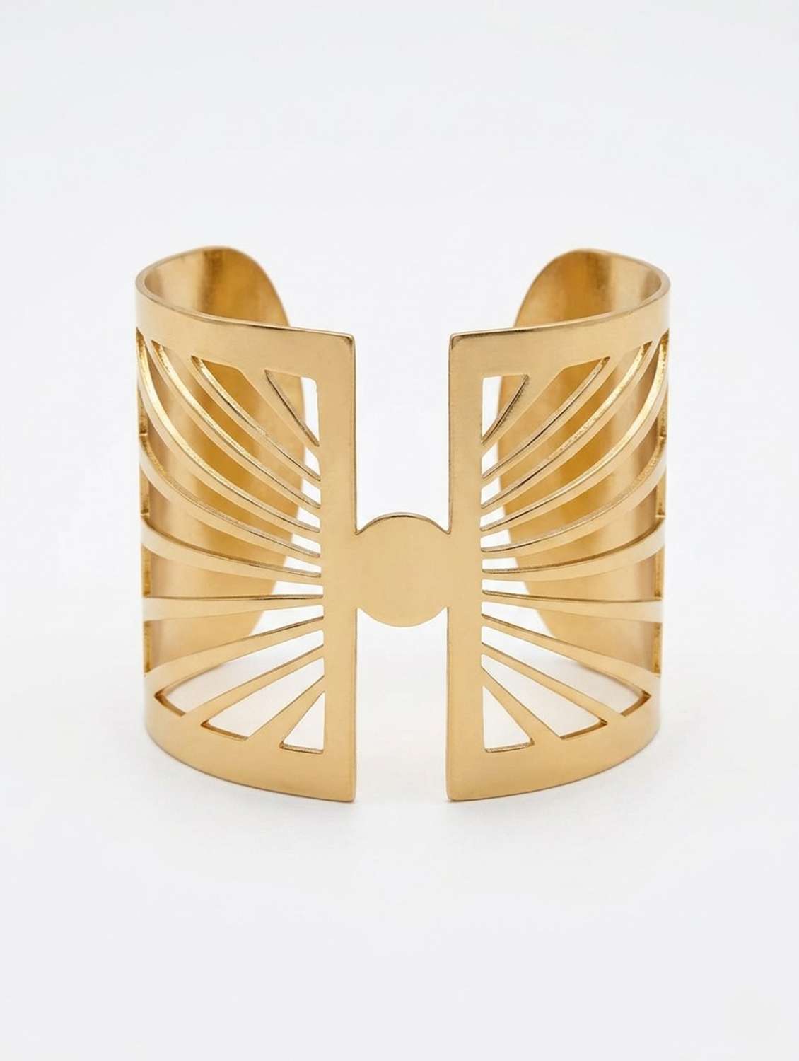 gold wide cuff bracelet - 22568958 -  Standard Image - 1