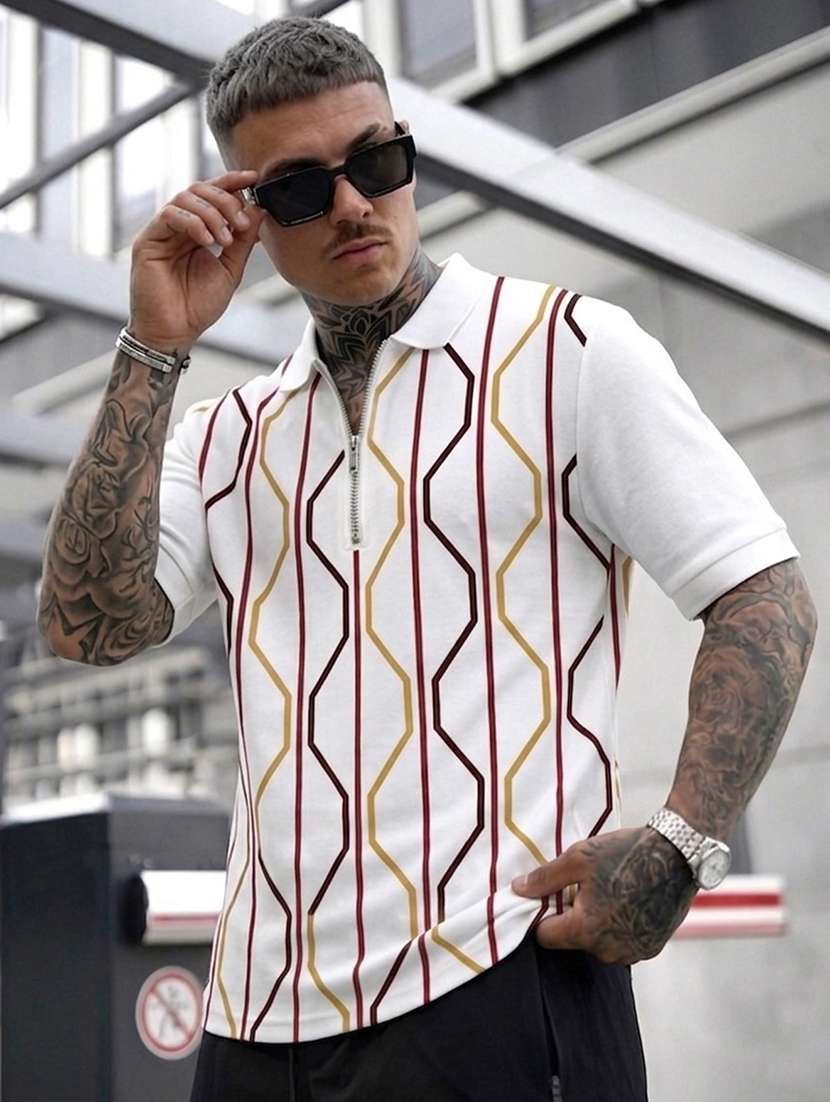 men printed short sleeves polo t-shirt - 22569010 -  Standard Image - 1