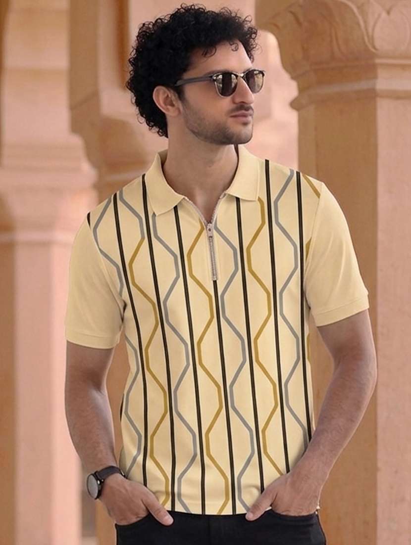 men printed short sleeves polo t-shirt - 22569051 -  Standard Image - 1