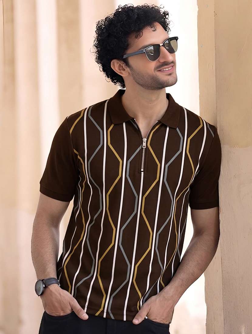 men printed short sleeves polo t-shirt - 22569053 -  Standard Image - 1