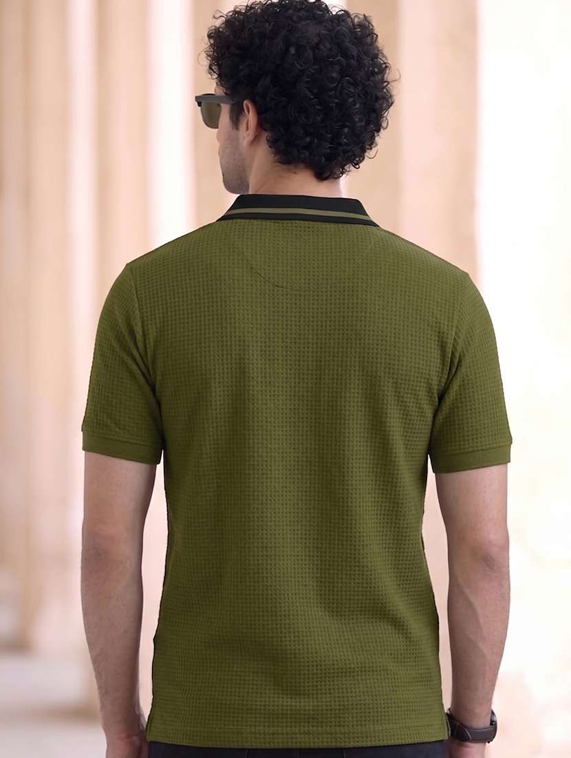 men textured short sleeve regular fit polo t-shirt - 22569079 -  Standard Image - 4