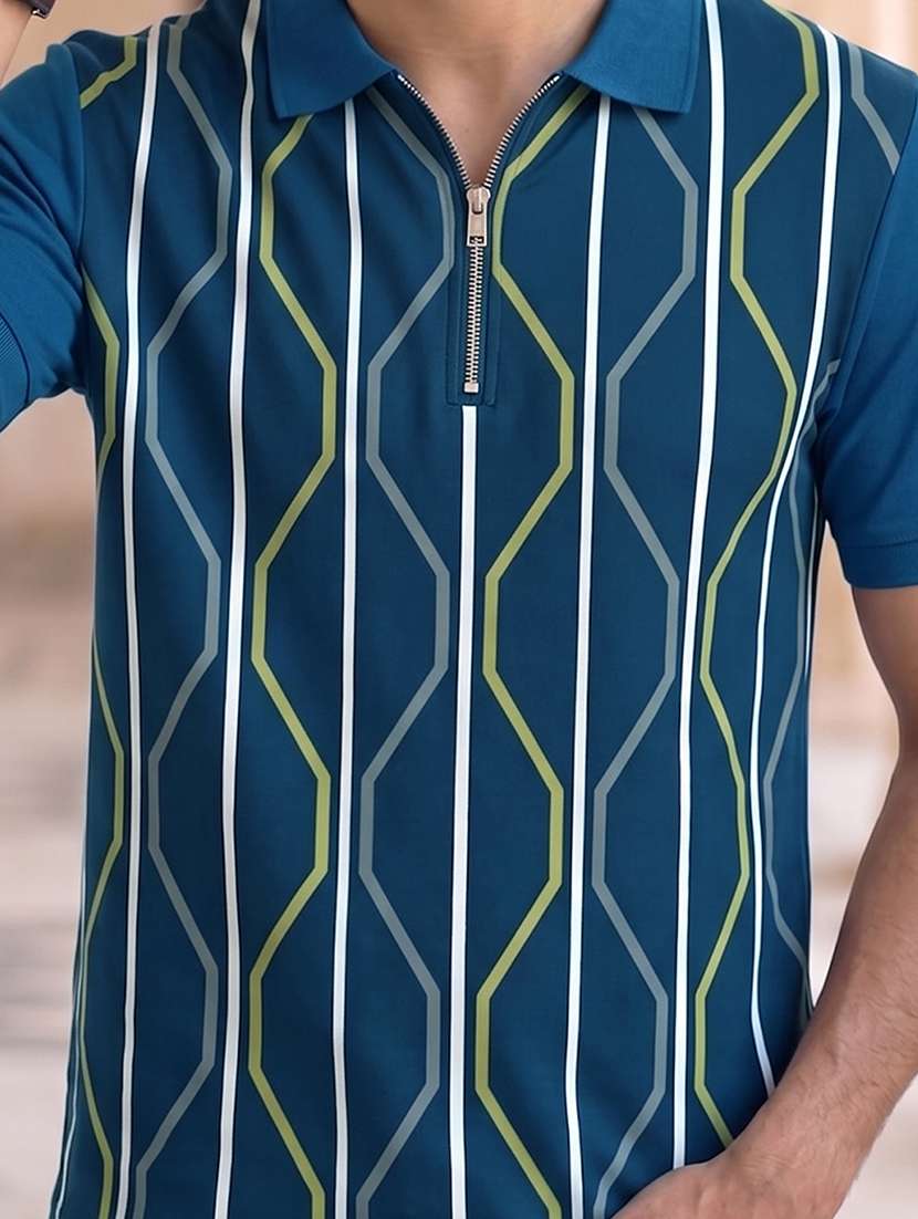men printed short sleeves polo t-shirt - 22569093 -  Standard Image - 1