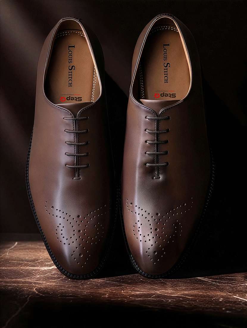 men textured lace up oxford shoes