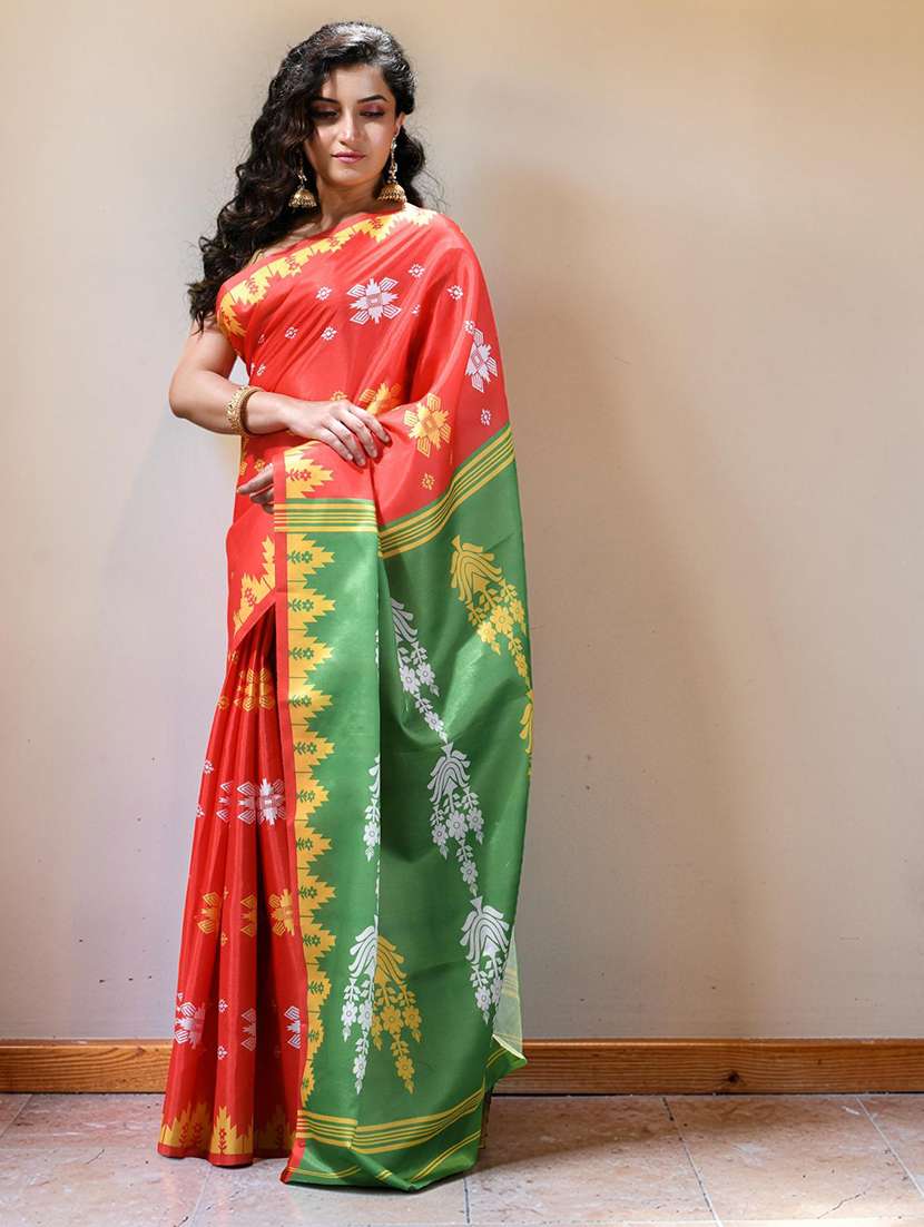 women printed casual wear saree with blouse - 22569526 -  Standard Image - 4