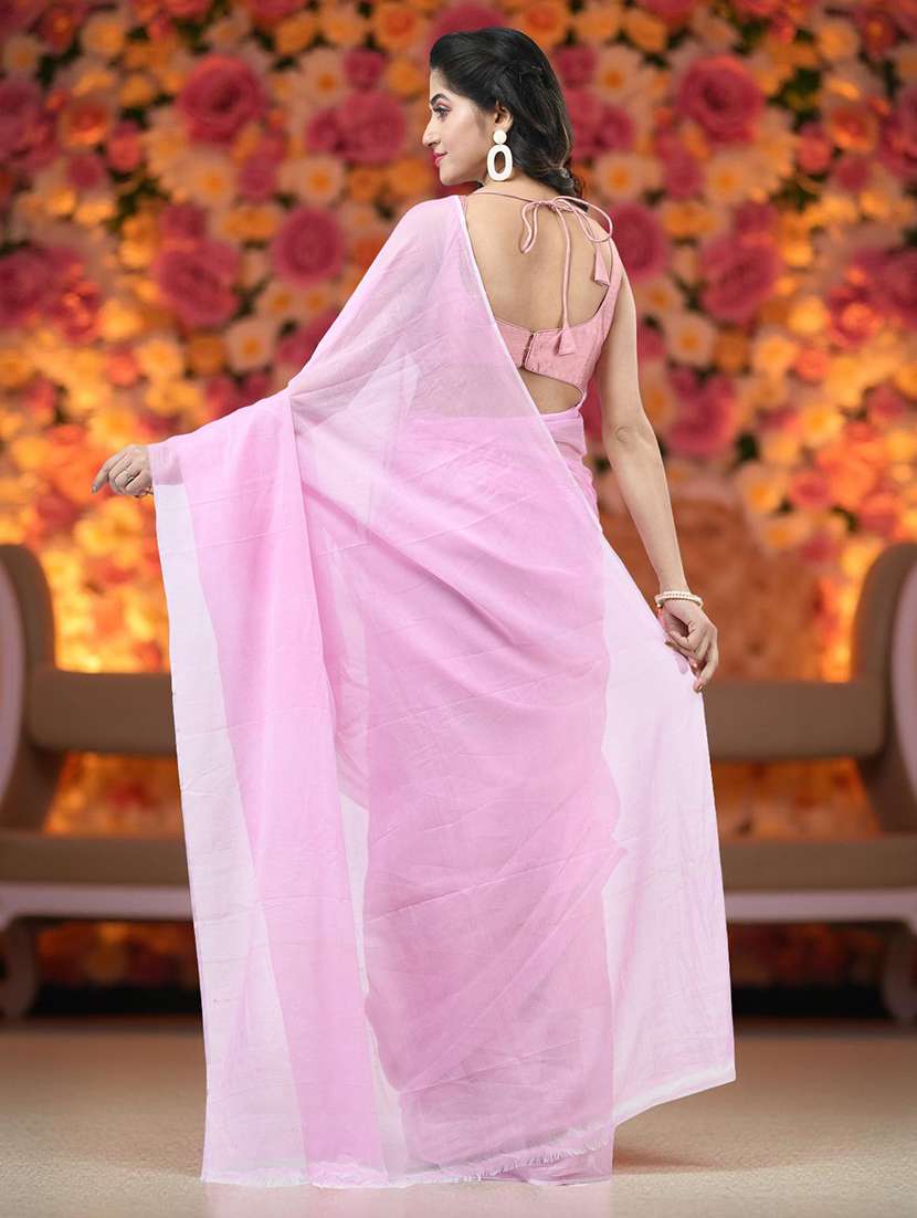 women solid plain saree - 22569664 -  Standard Image - 4