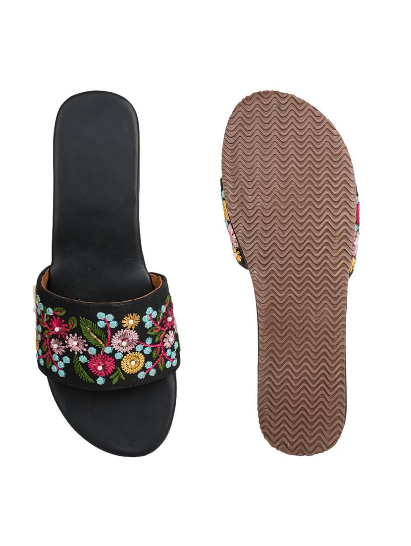women embroidered slip on wedges - 22569915 -  Standard Image - 4
