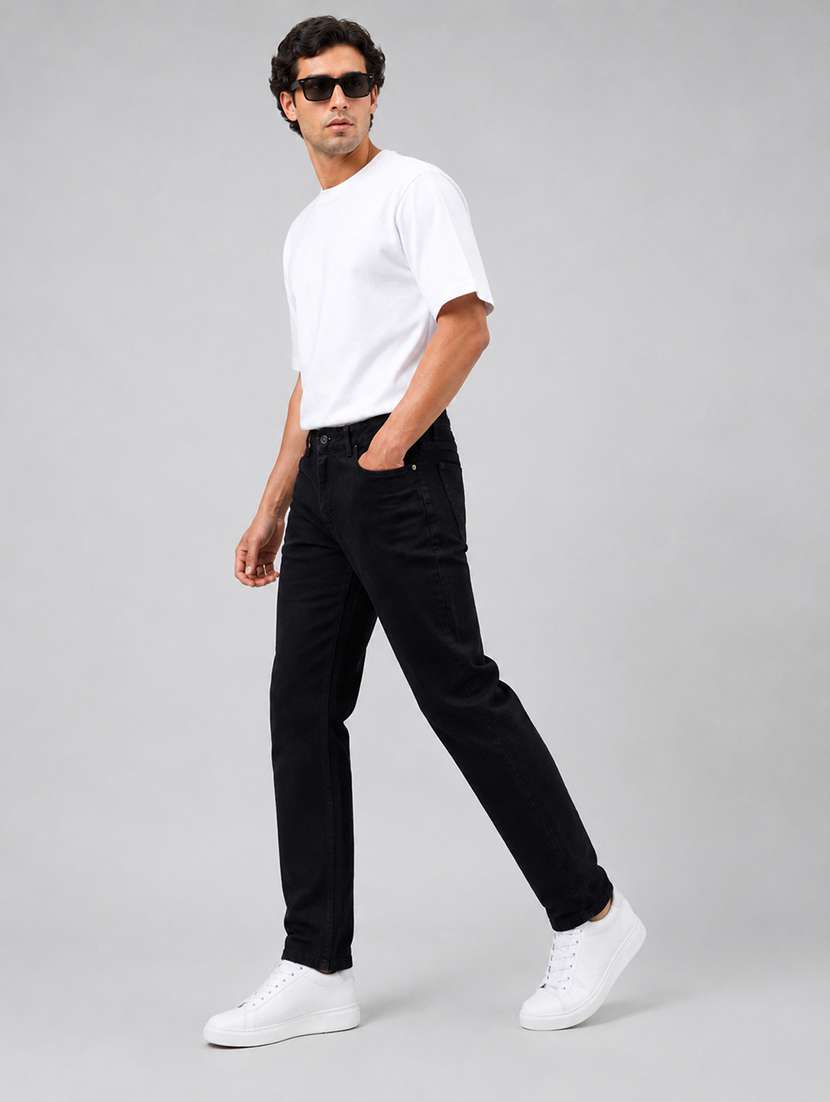 men solid mid rise straight jeans - 22569920 -  Standard Image - 6