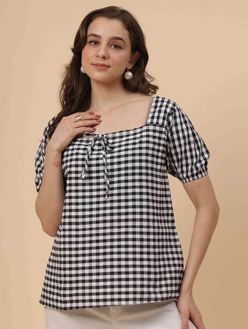 women printed puff sleeves regular top - 22570230 -  Standard Image - 1