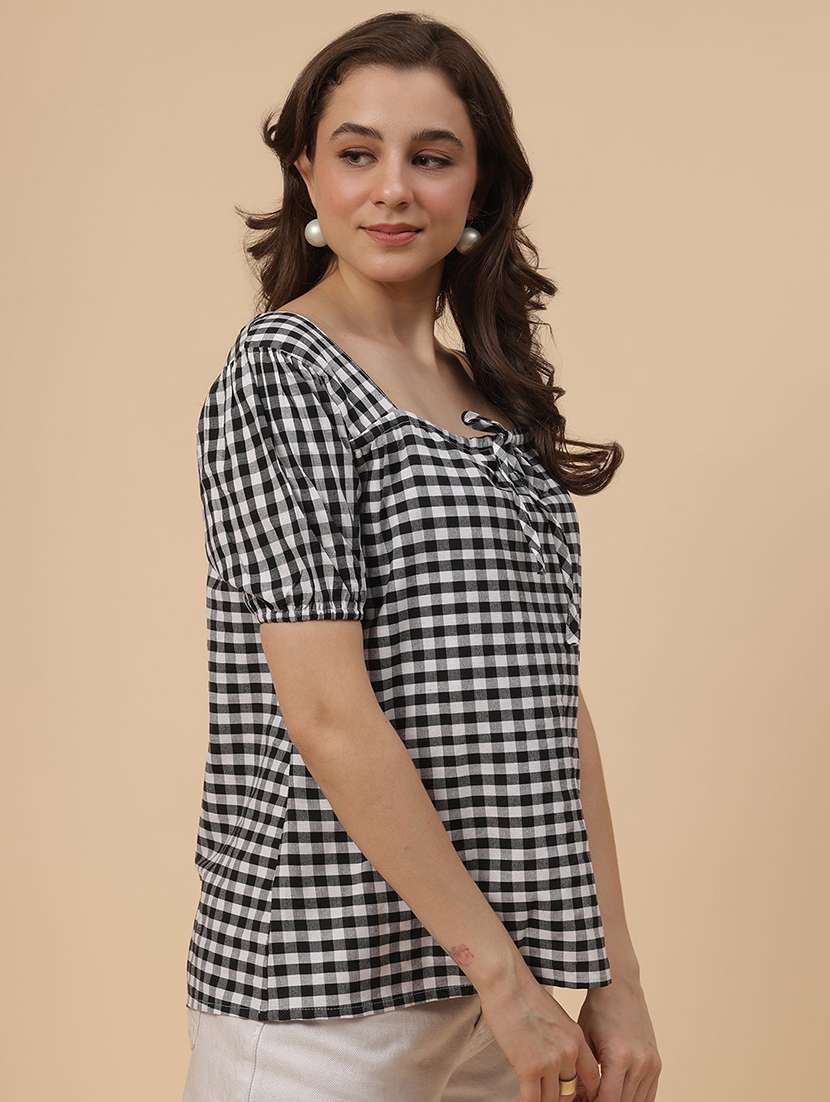 women printed puff sleeves regular top - 22570230 -  Standard Image - 4