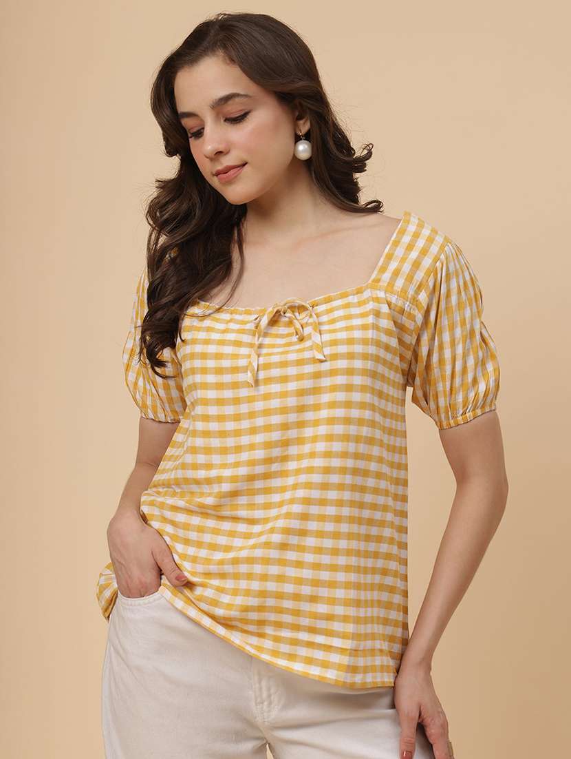 women printed puff sleeves regular top - 22570231 -  Standard Image - 1