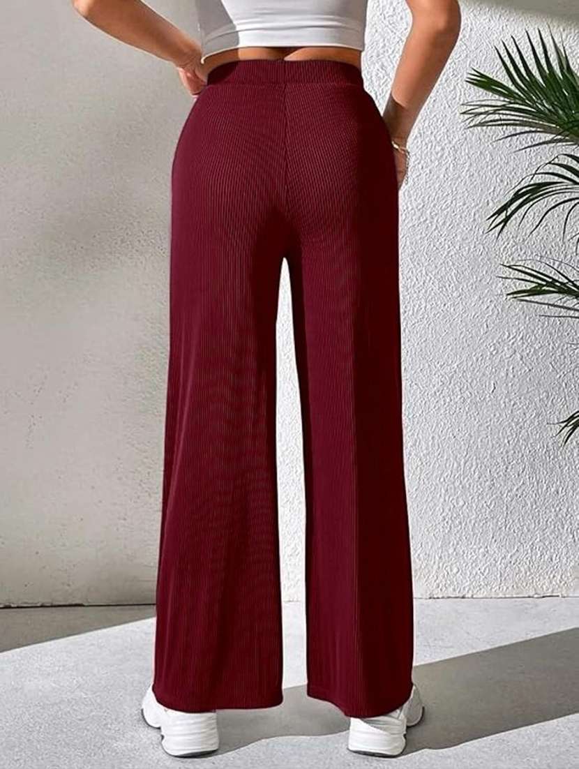 women self design high rise boocut trouser - 22570301 -  Standard Image - 1